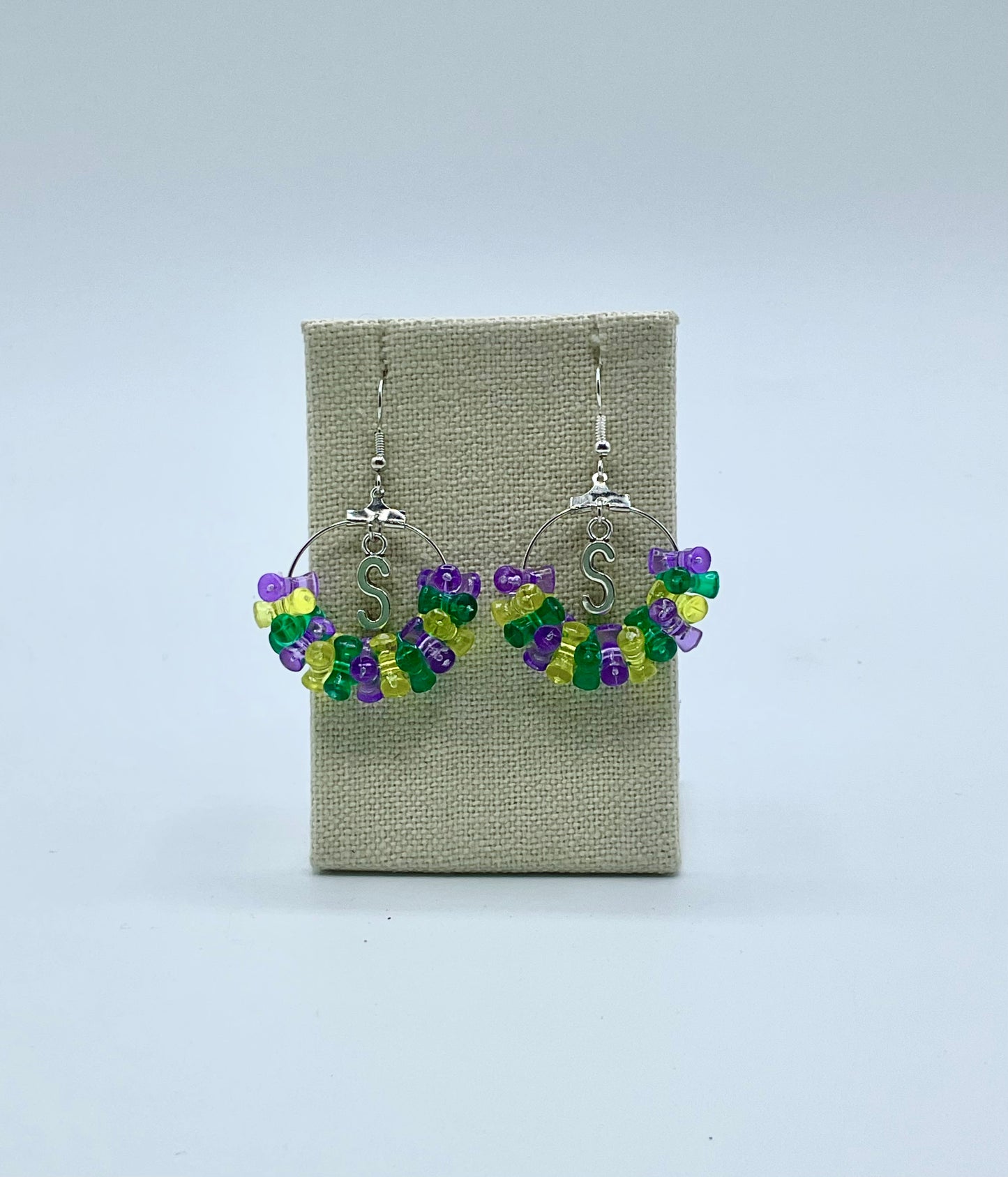 Mardi Gras Inspired Personalized Earrings
