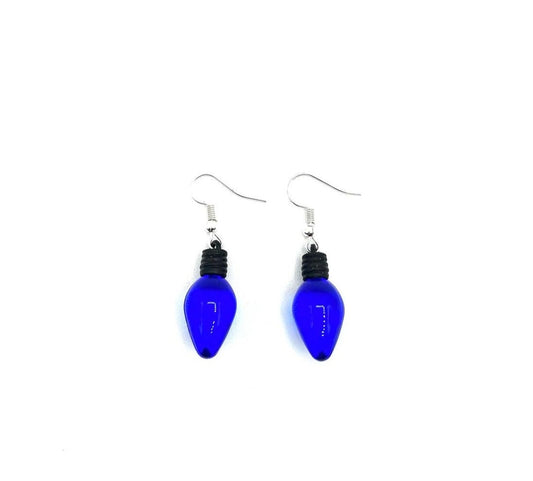 Blue Lightbulb Earrings (Holiday/Christmas Inspired)