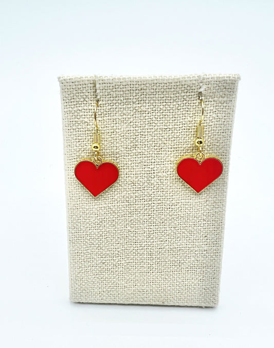 Heart Earrings Dangle Drop Enamel Heart Charms