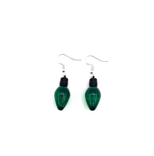 Green Lightbulb Earrings (Holiday/Christmas Inspired)