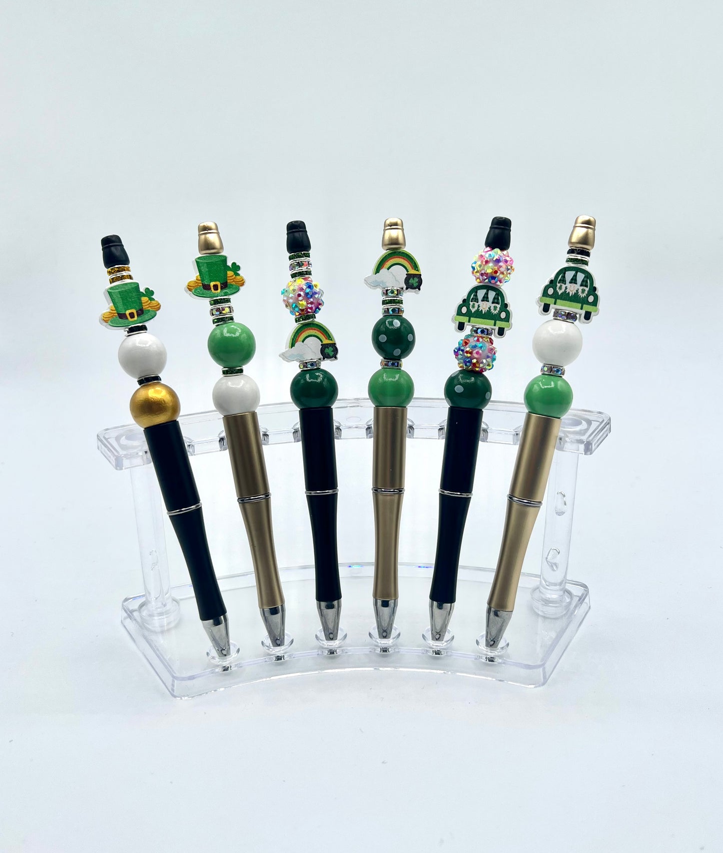 St. Patrick's Inspired Beaded Pens