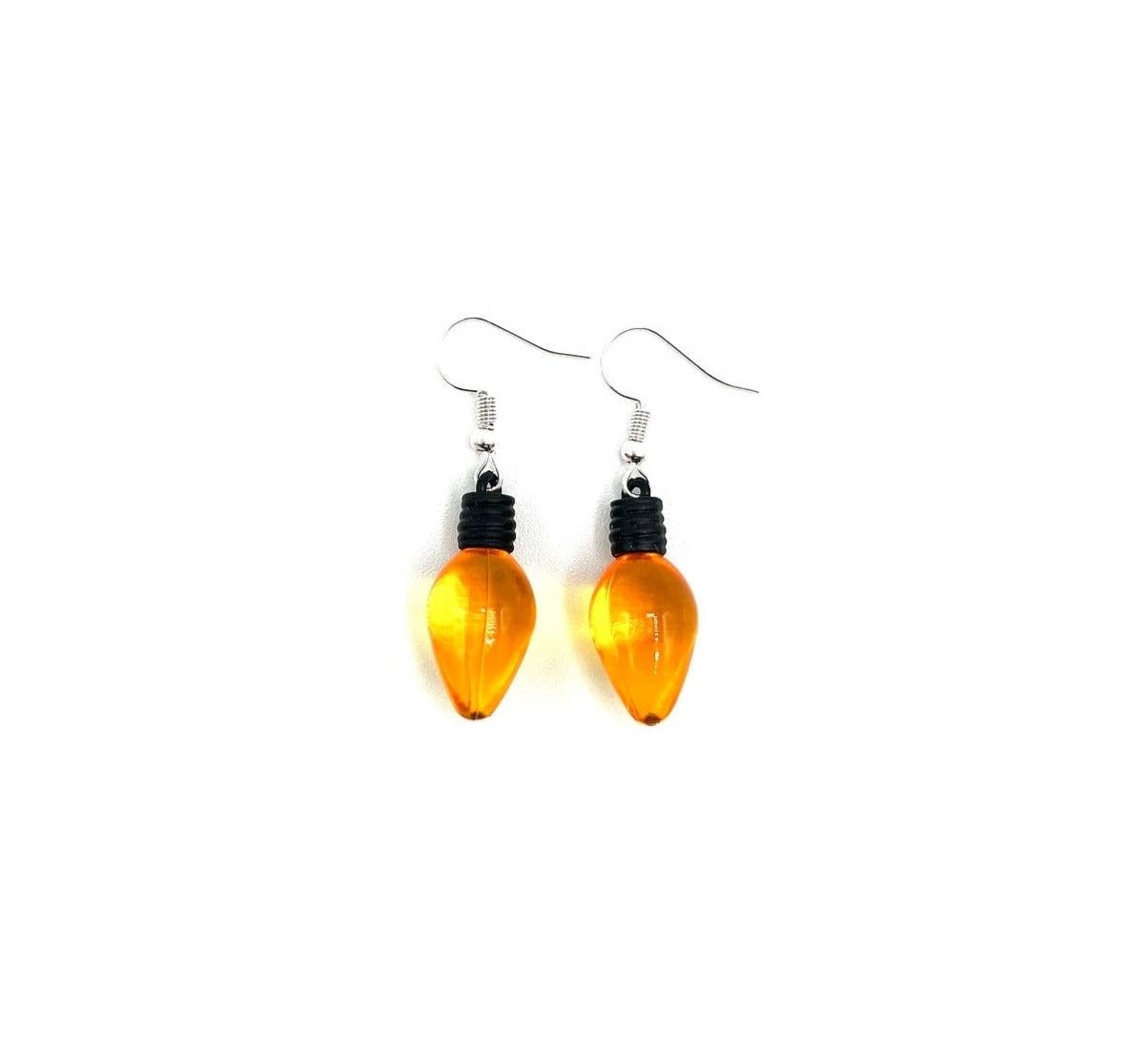 Yellow/Orange Lightbulb Earrings (Holiday/Christmas Inspired)