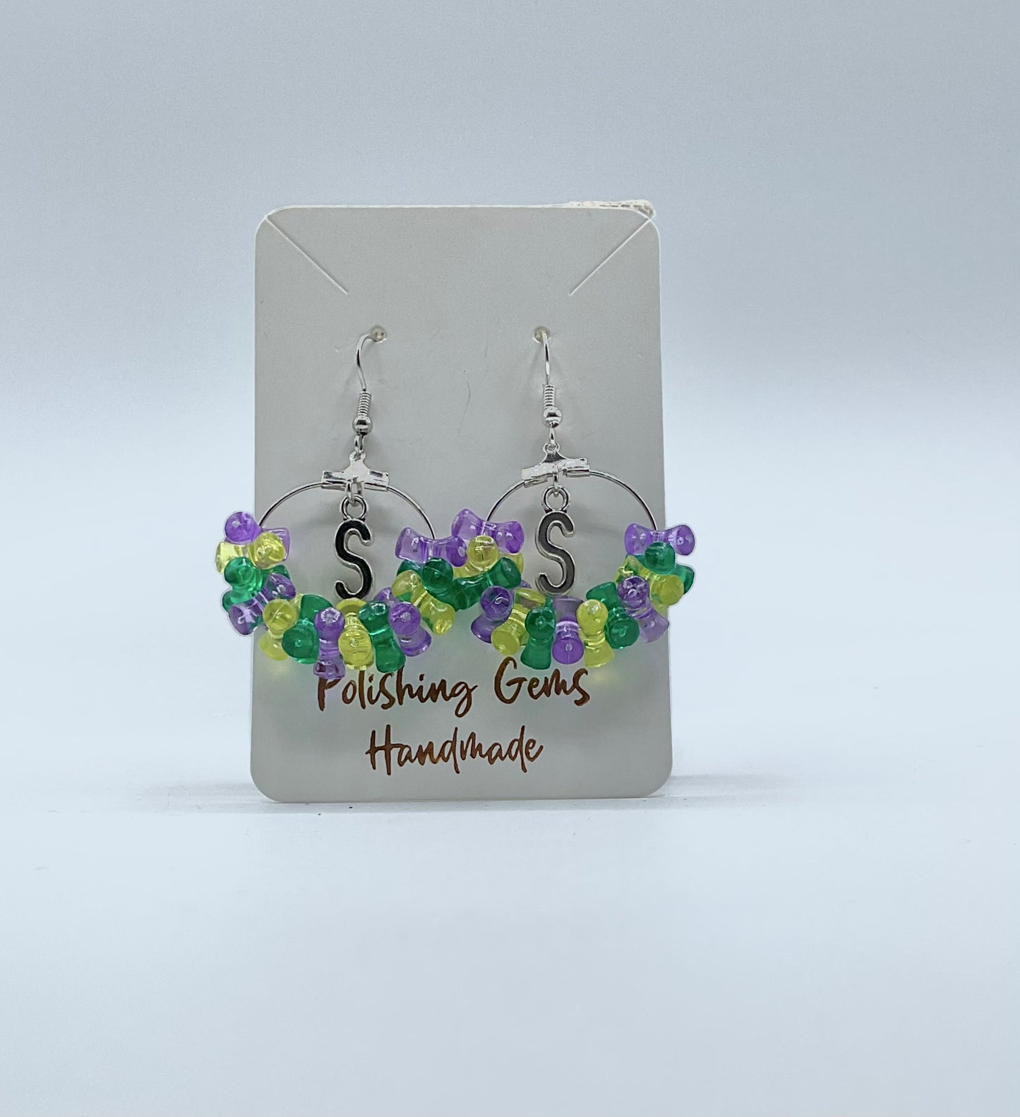 Mardi Gras Inspired Personalized Earrings