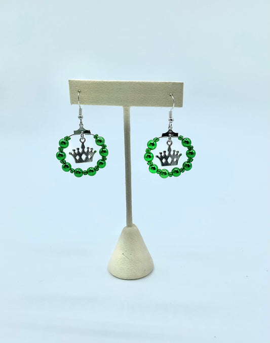 Mardi Gras Inspired Crown Earrings