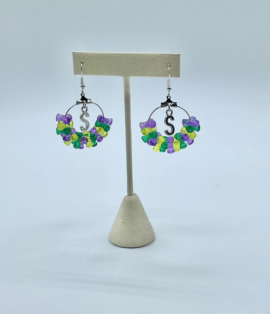 Mardi Gras Inspired Personalized Earrings