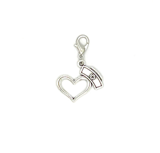 Nurse Charm, Badge Reel Accessory, Planner-Notebook Charm, Keychain Charm, Zipper Pull, Lanyard Charm, Nursing is a Work of Heart