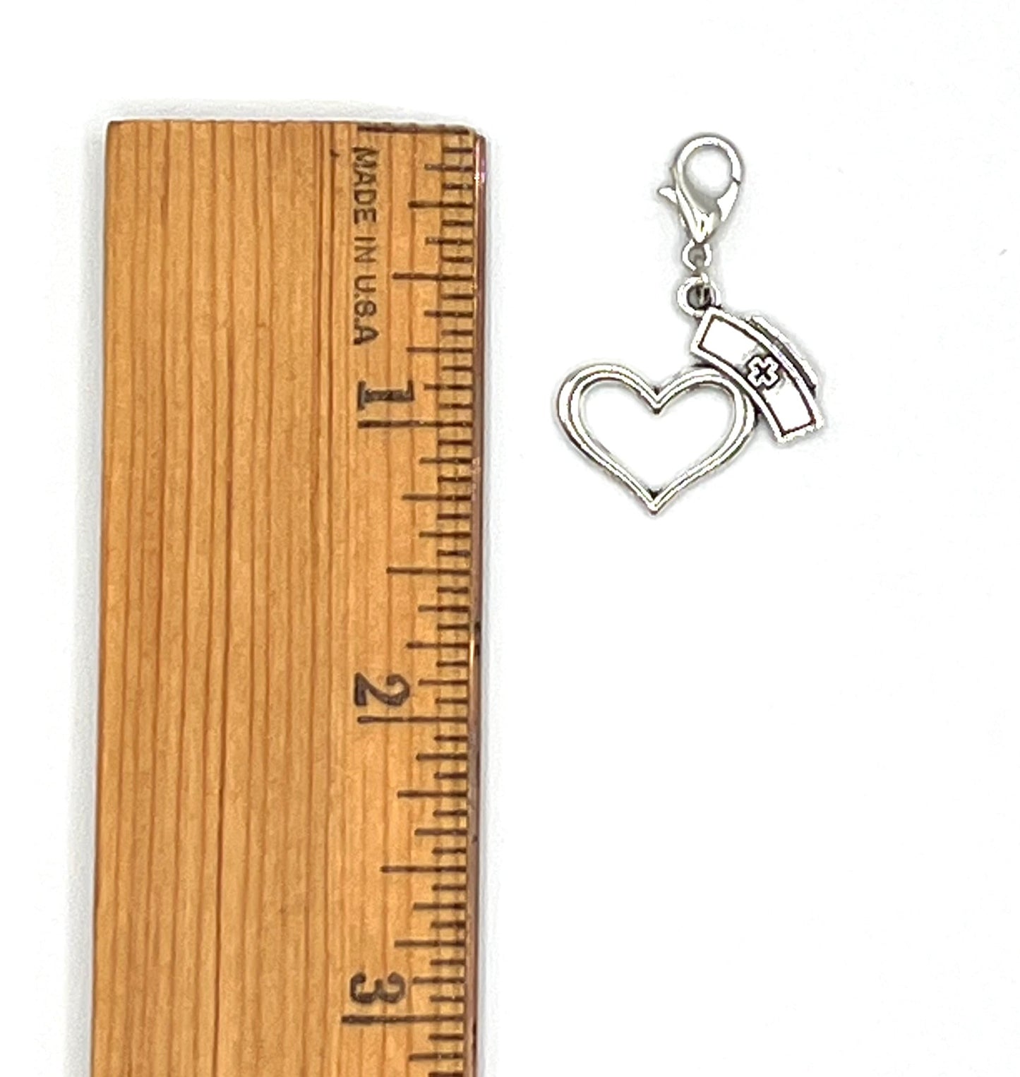 Nurse Charm, Badge Reel Accessory, Planner-Notebook Charm, Keychain Charm, Zipper Pull, Lanyard Charm, Nursing is a Work of Heart