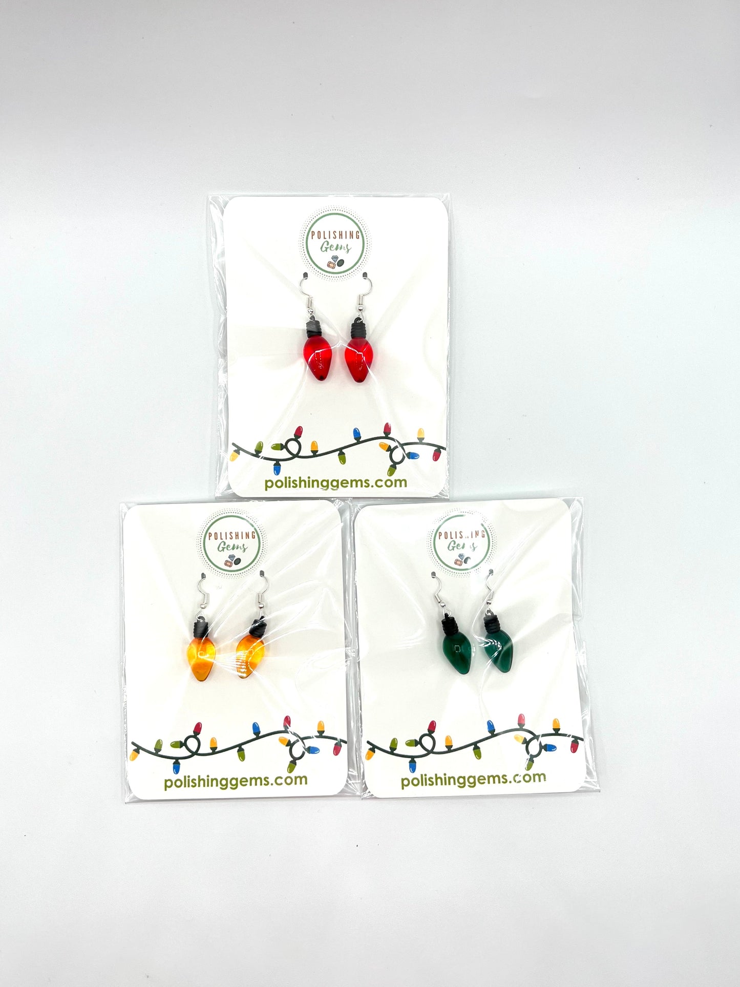 Yellow/Orange Lightbulb Earrings (Holiday/Christmas Inspired)