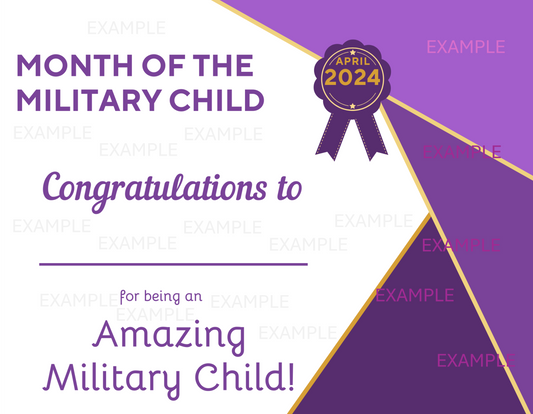 2024 Printable Digital Certificates Month of the Miliary Child (MOMC) Recognition Files 11” x 8.5” Instant Download NON-Editable