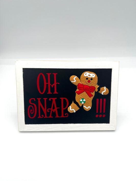 Oh Snap!!! Framed Gingerbread Man Distressed Decoration