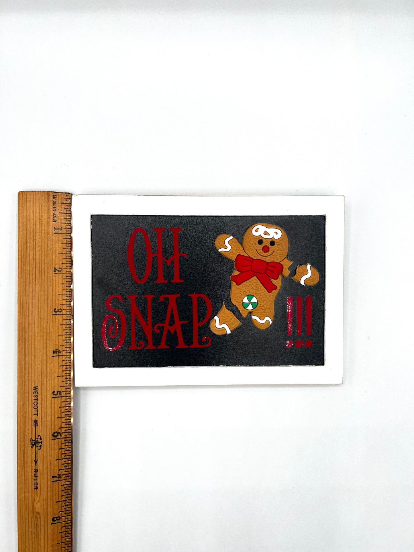 Oh Snap!!! Framed Gingerbread Man Distressed Decoration