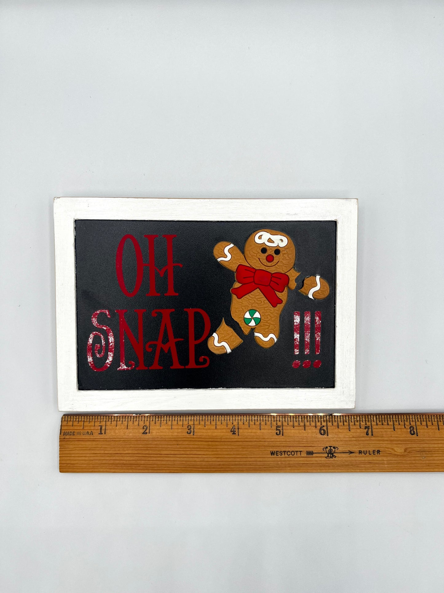 Oh Snap!!! Framed Gingerbread Man Distressed Decoration