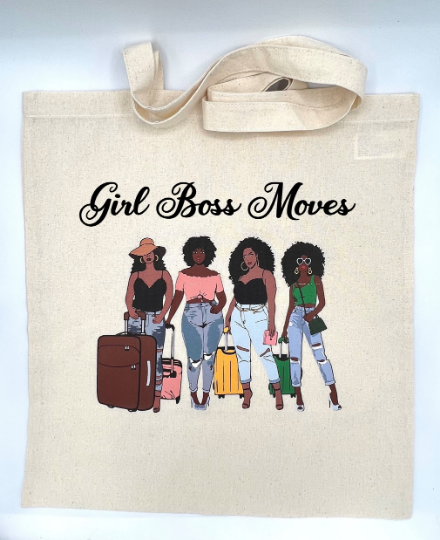 Personalized Tote Bag Girl’s Trip "Girl Boss Moves"