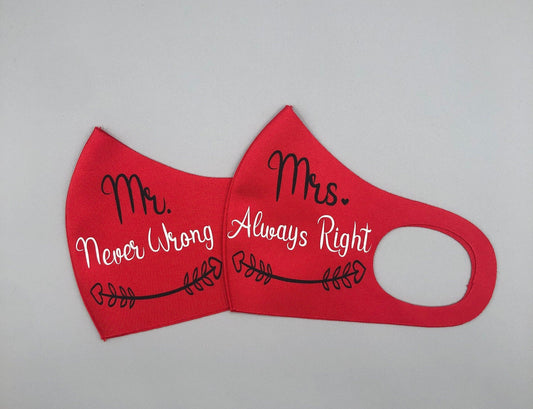 Never Wrong and Always Right Couples Masks