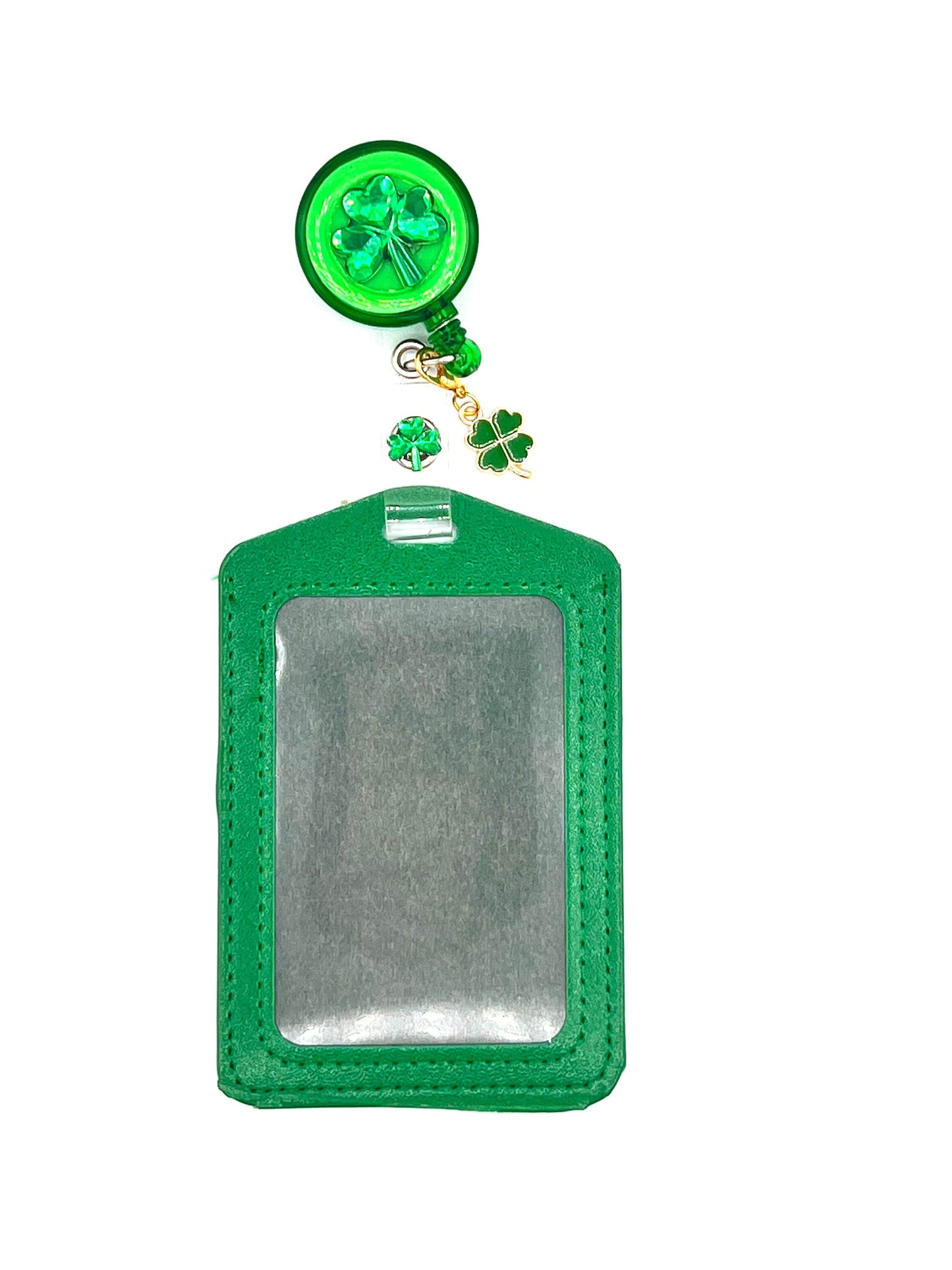 Green Enamel 4 Leaf Clover Shamrock Accessory