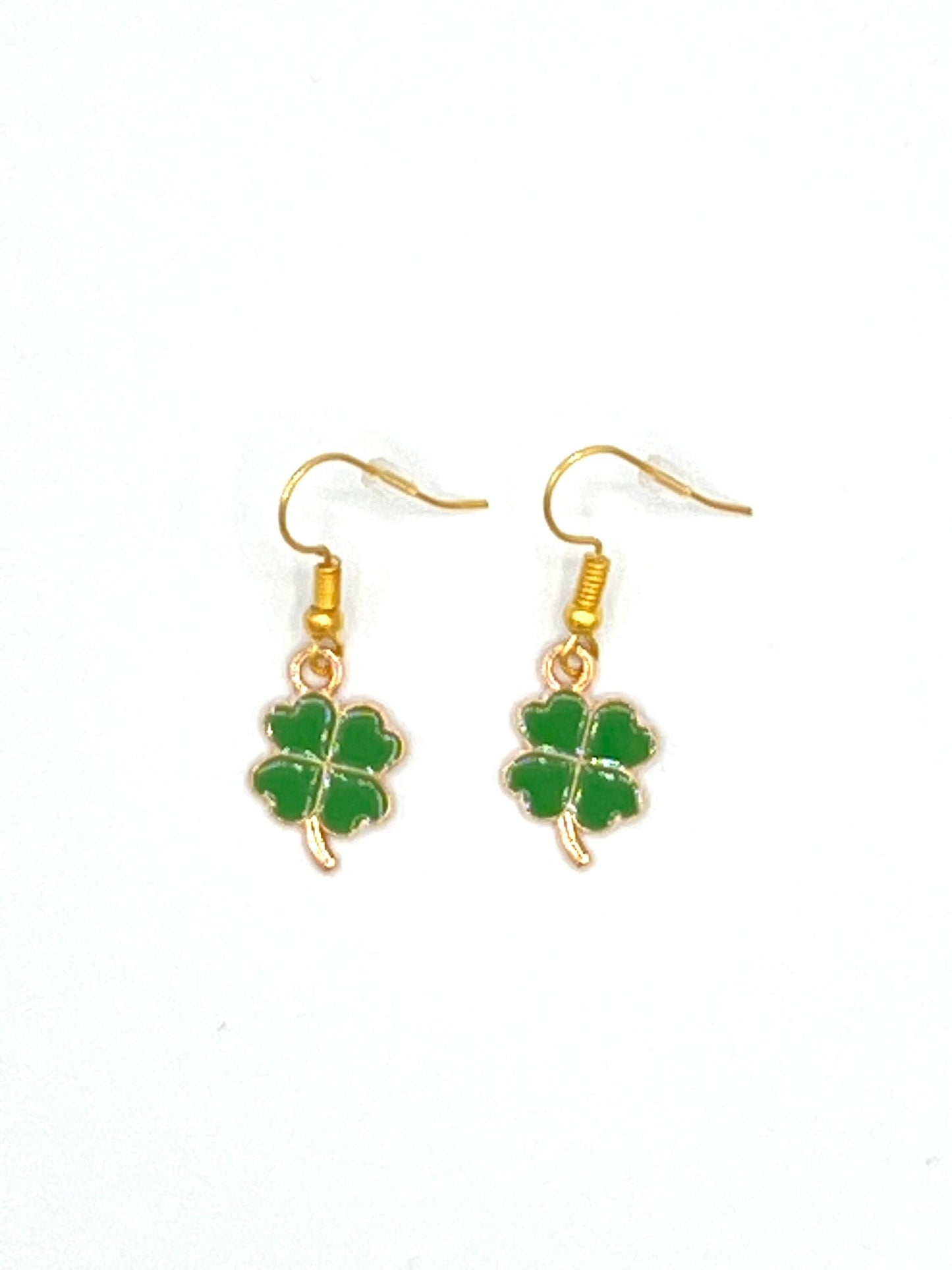 Shamrock 4 Leaf Clover Earrings (Choose From 4 Shades of Green)