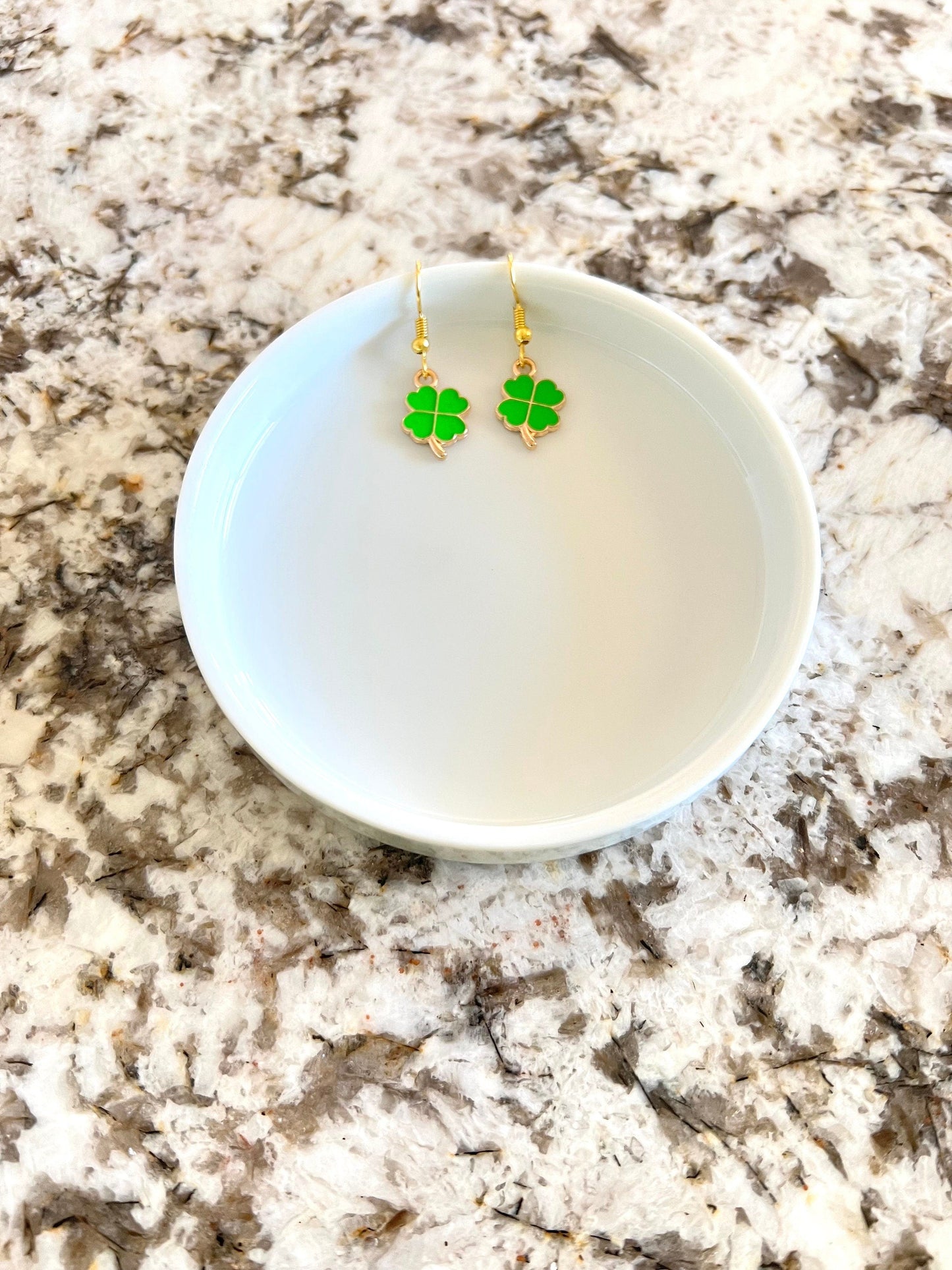 Shamrock 4 Leaf Clover Earrings (Choose From 4 Shades of Green)