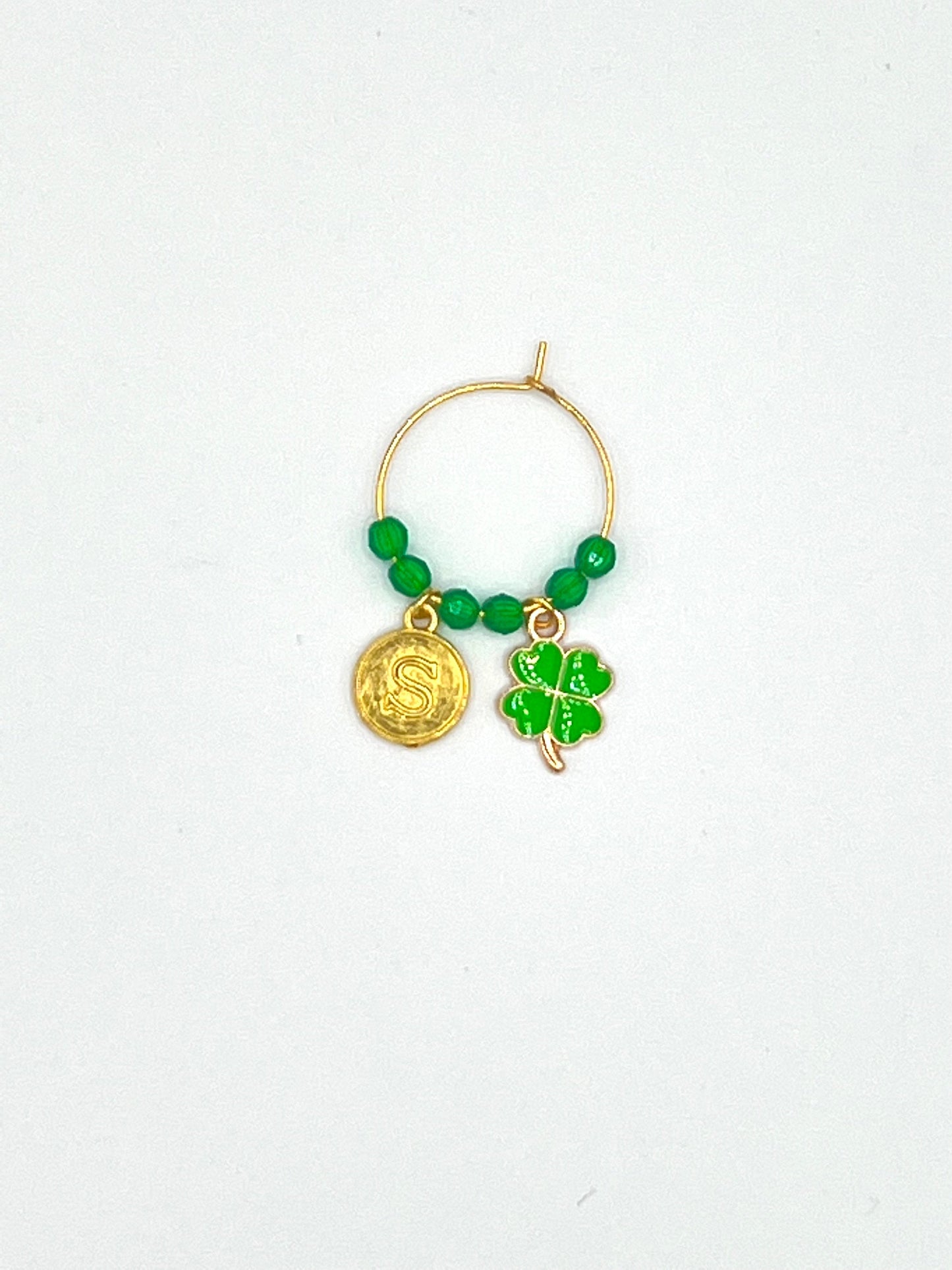 Wine Glass Charms - Shamrock 4 Leaf Clover