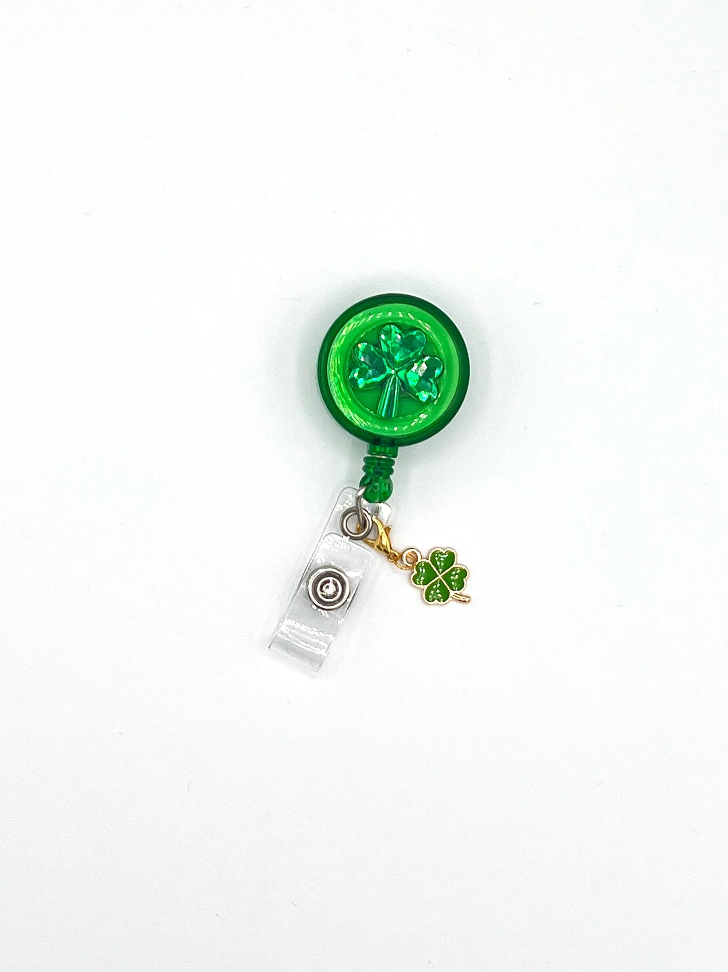 Emerald Green Shamrock Badge Reel