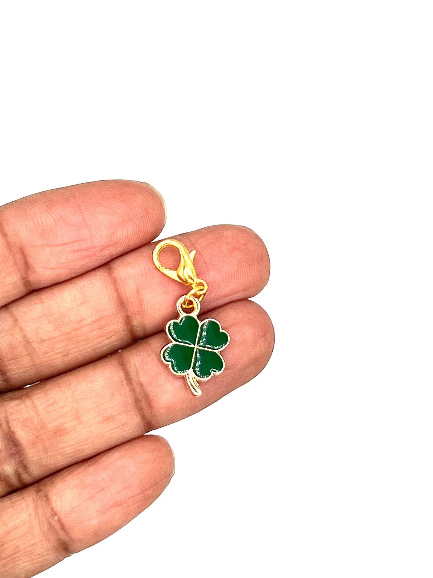 Green Enamel 4 Leaf Clover Shamrock Accessory