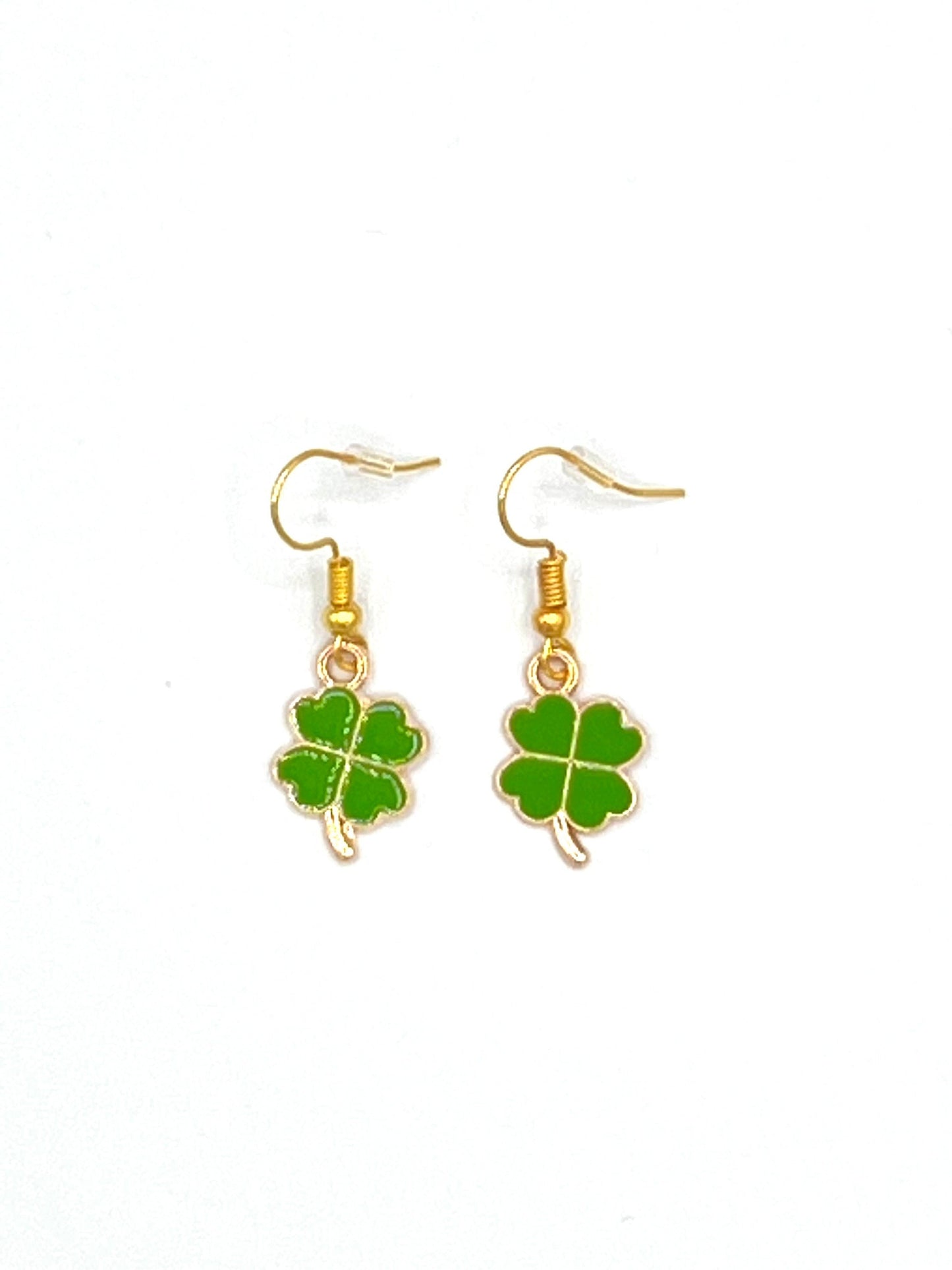 Shamrock 4 Leaf Clover Earrings (Choose From 4 Shades of Green)