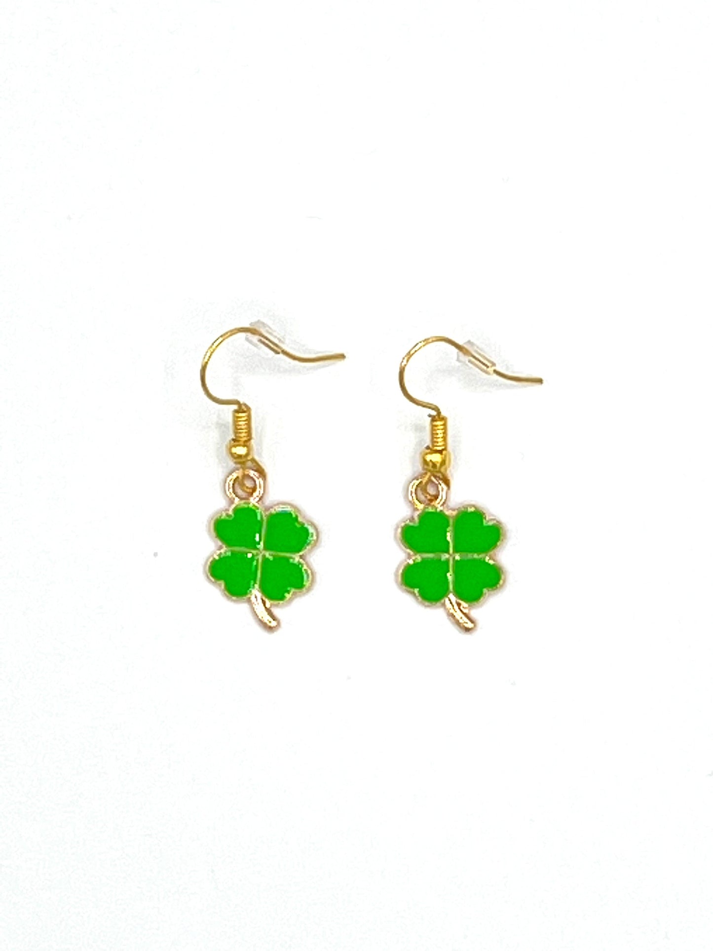 Shamrock 4 Leaf Clover Earrings (Choose From 4 Shades of Green)