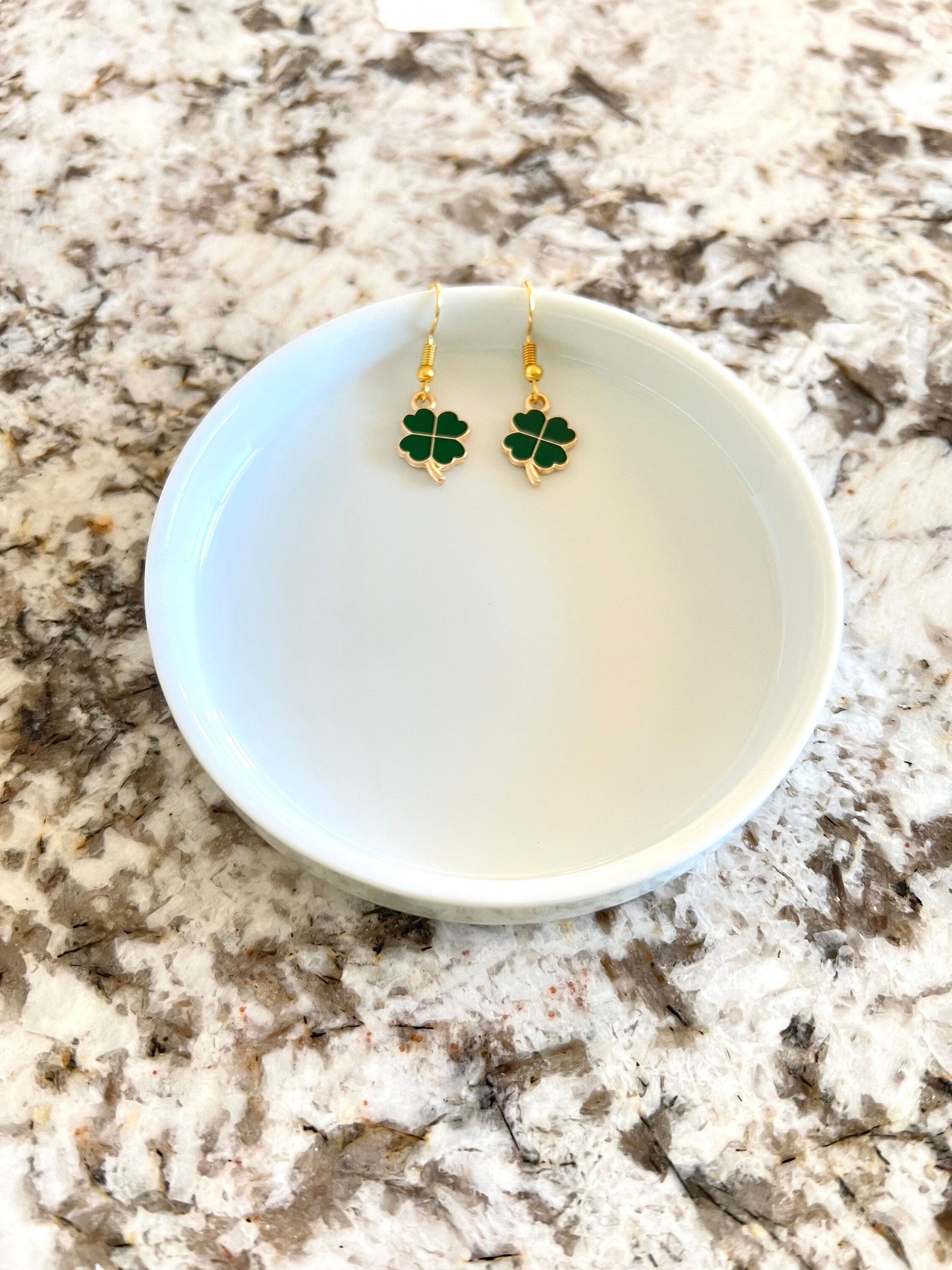 Shamrock 4 Leaf Clover Earrings (Choose From 4 Shades of Green)