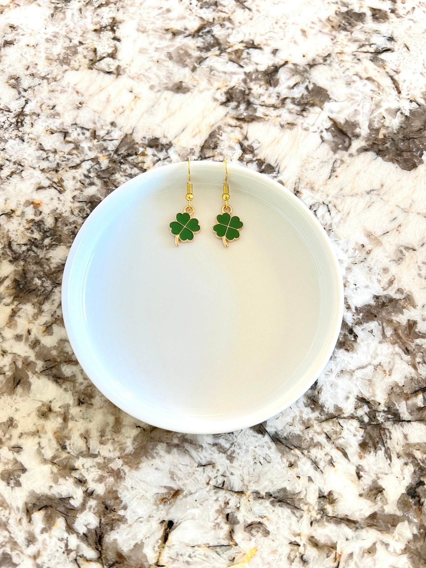 Shamrock 4 Leaf Clover Earrings (Choose From 4 Shades of Green)