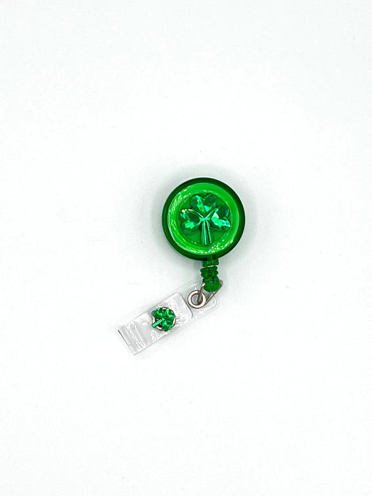 Emerald Green Shamrock Badge Reel