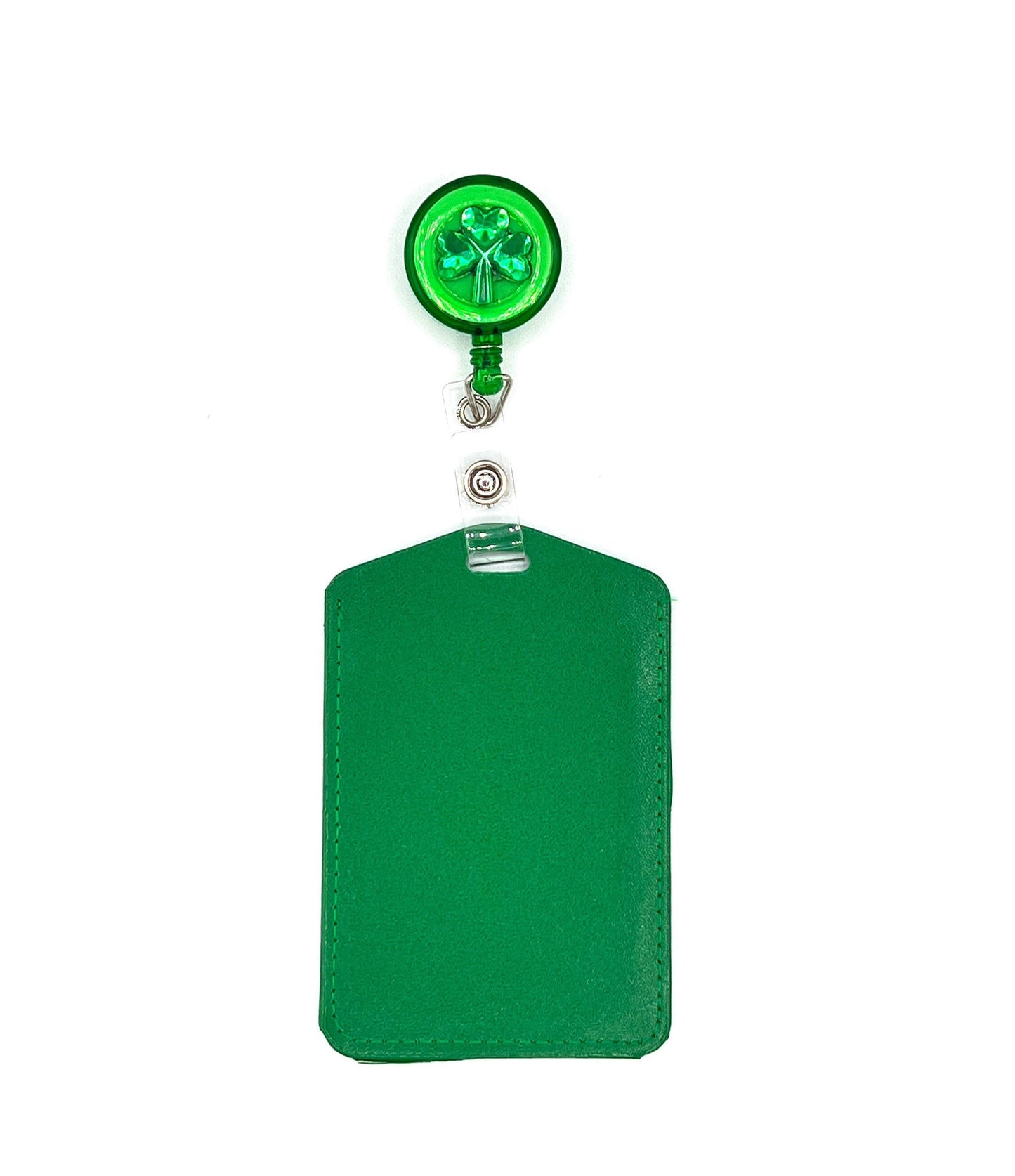 Emerald Green Shamrock Badge Reel