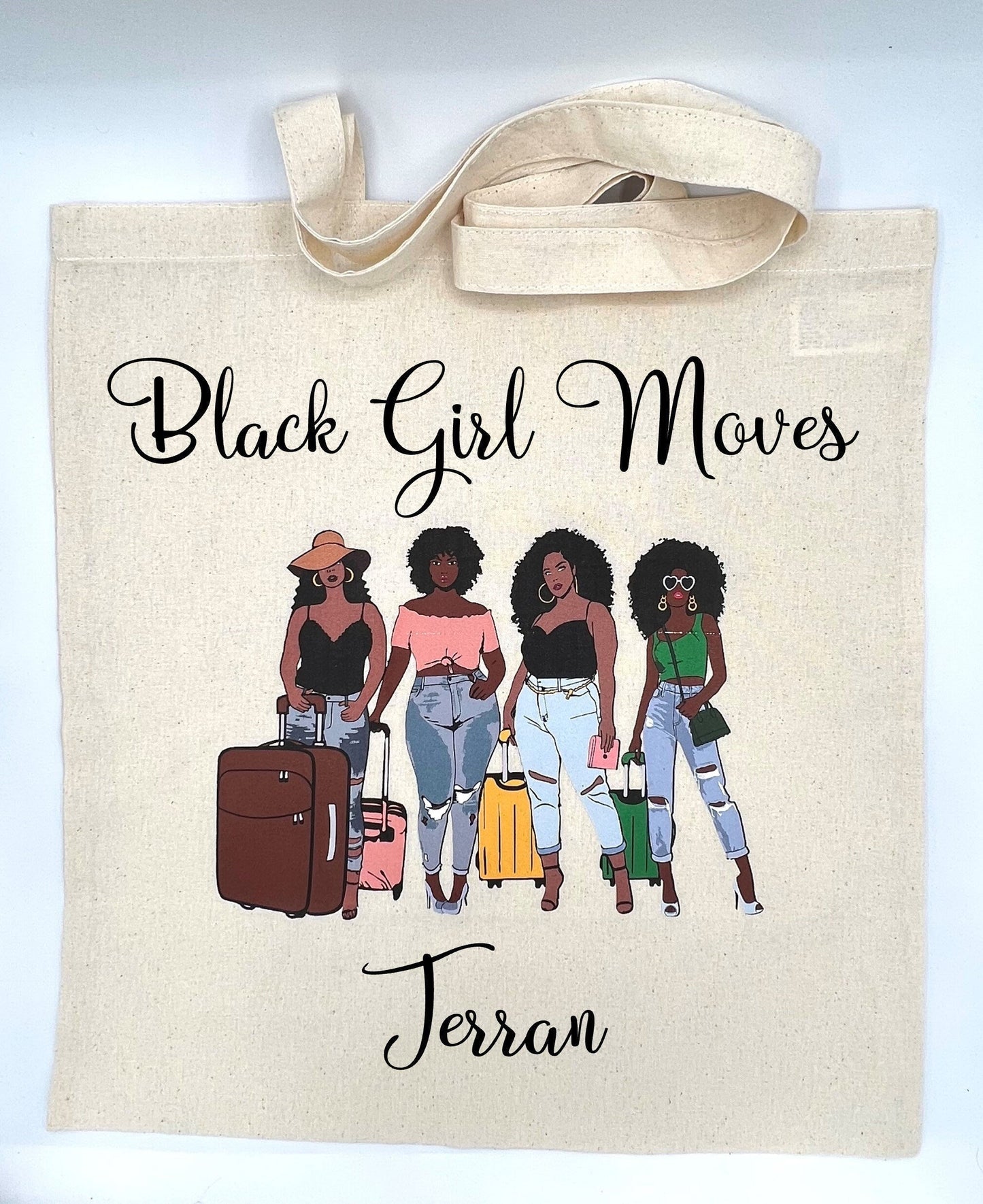 Personalized Tote Bag Girl’s Trip "Black Girl Moves"