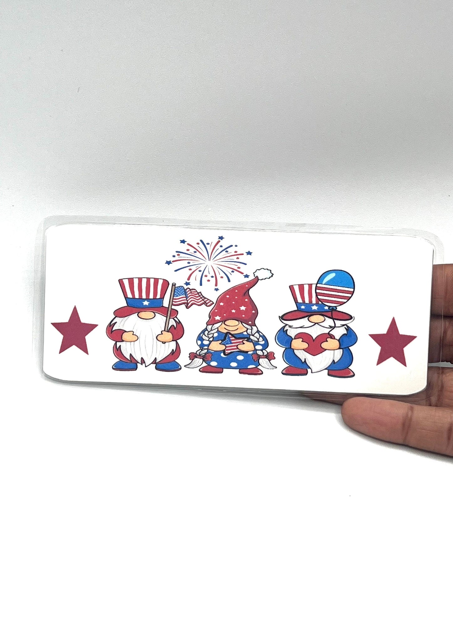 Laminated Bookmark Patriotic Gnomes