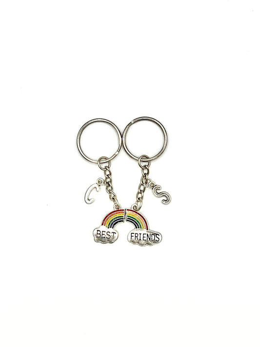 Keychain Charm Set Personalized Rainbow Best Friends