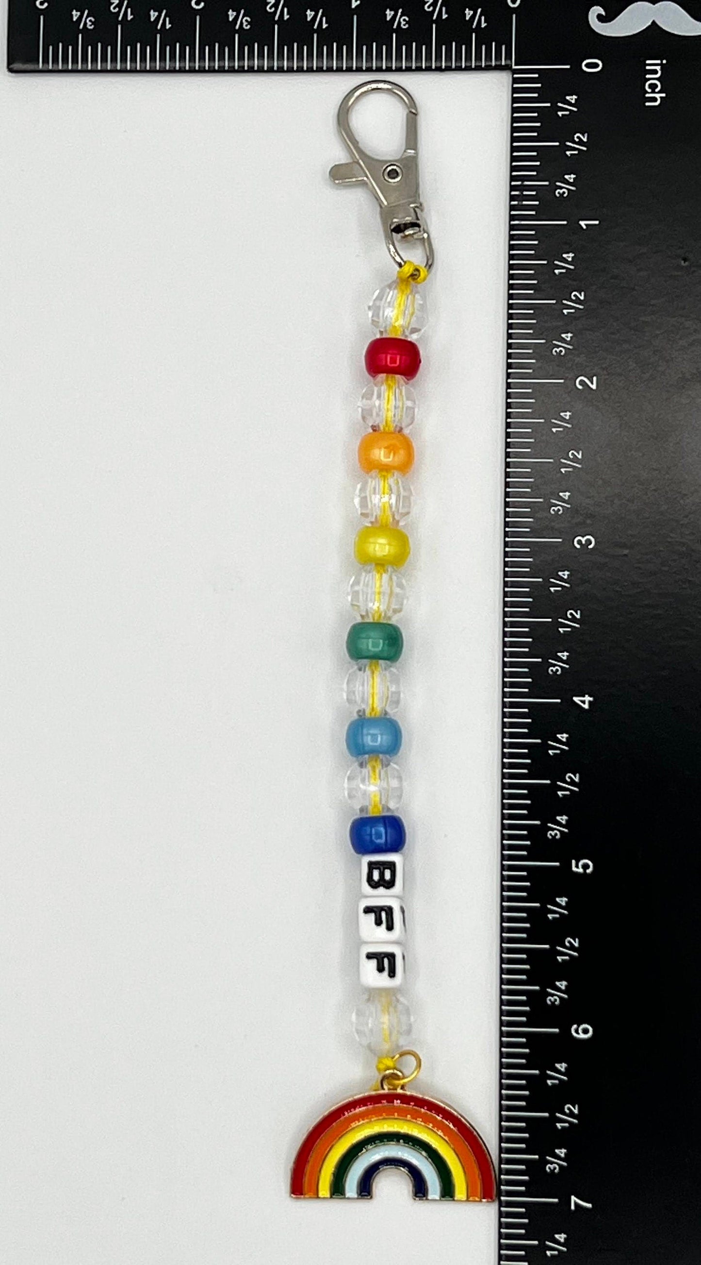 BFF Rainbow Pattern Keychain Charm Set